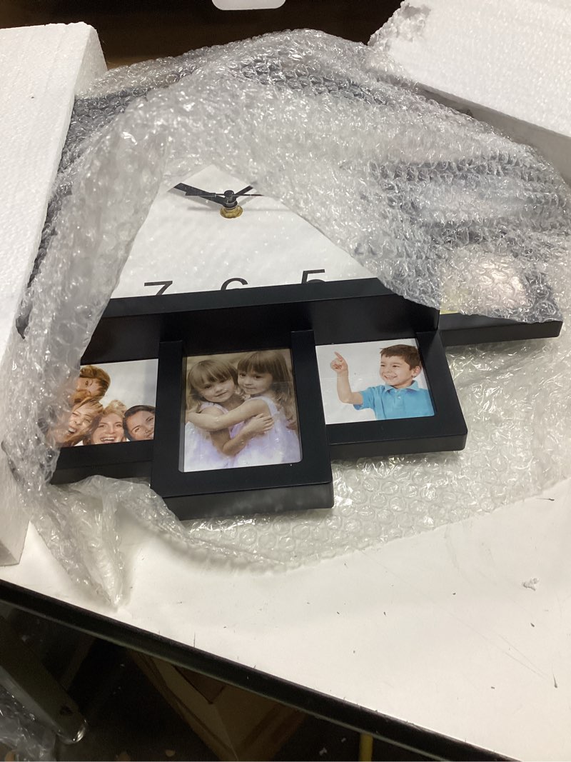Condition photo showing Good Condition for kocaso photo frame clock picture collage 12-picture display diy wall clock photowall wall hanging home decor- make your own multi-photo clock-us spot