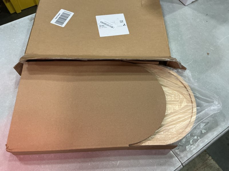 Condition photo showing New/Like New for yuhfera 360° rotatable sofa tray table for couch arm - height adjustable end table for bed or chair with phone & tablet slots, tv tray table, side table tray for small spaces?bamboo,arc? natural semicircular