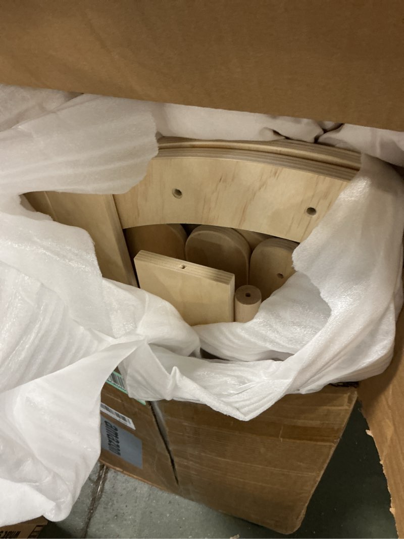 Condition photo showing Good Condition for Pikler Triangle Set with Cushion, 7 in 1 Toddler Climbing Toys Indoor, Montessori Foldable Climbing Set, Wooden Climbing Toys for Toddlers Inside with Ramp, Arch and Ladder (Nature Wood)