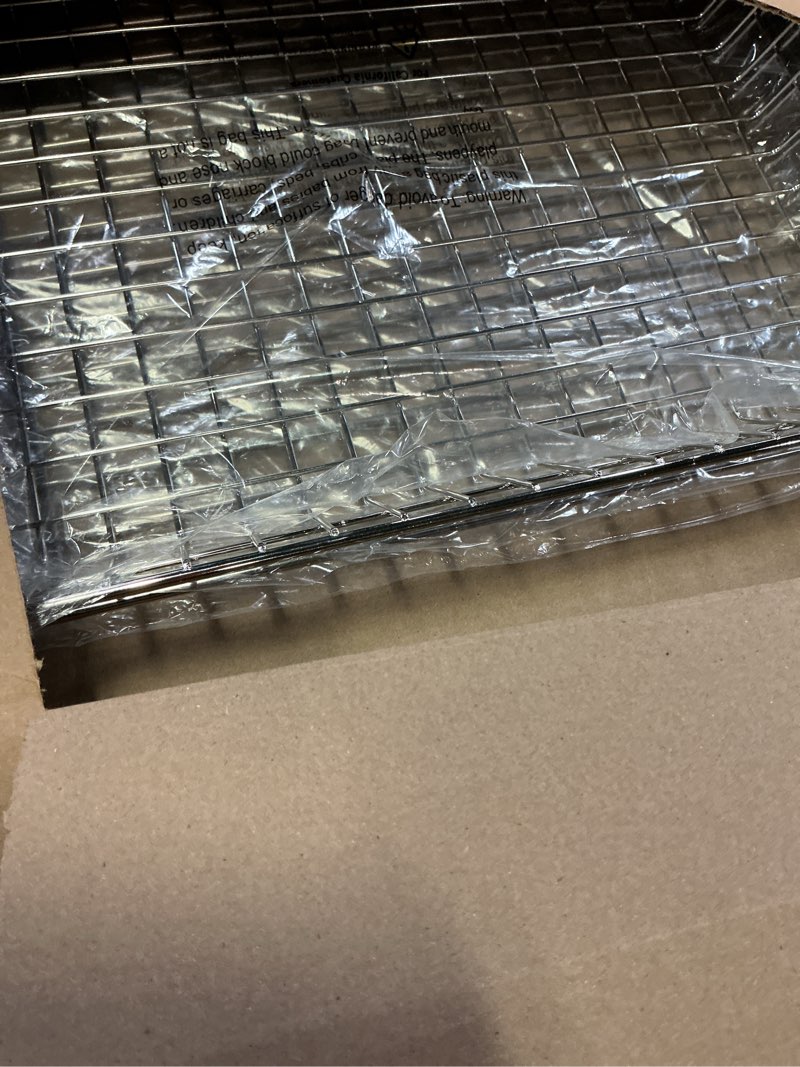 Condition photo showing New/Like New for lemonroad 2 pcs 16" x 26" rectangular wire basket wire pastry doughnut basket tray nickel plated large serving tray for bakeries cafes food trucks display bagels pastries bread and fruits