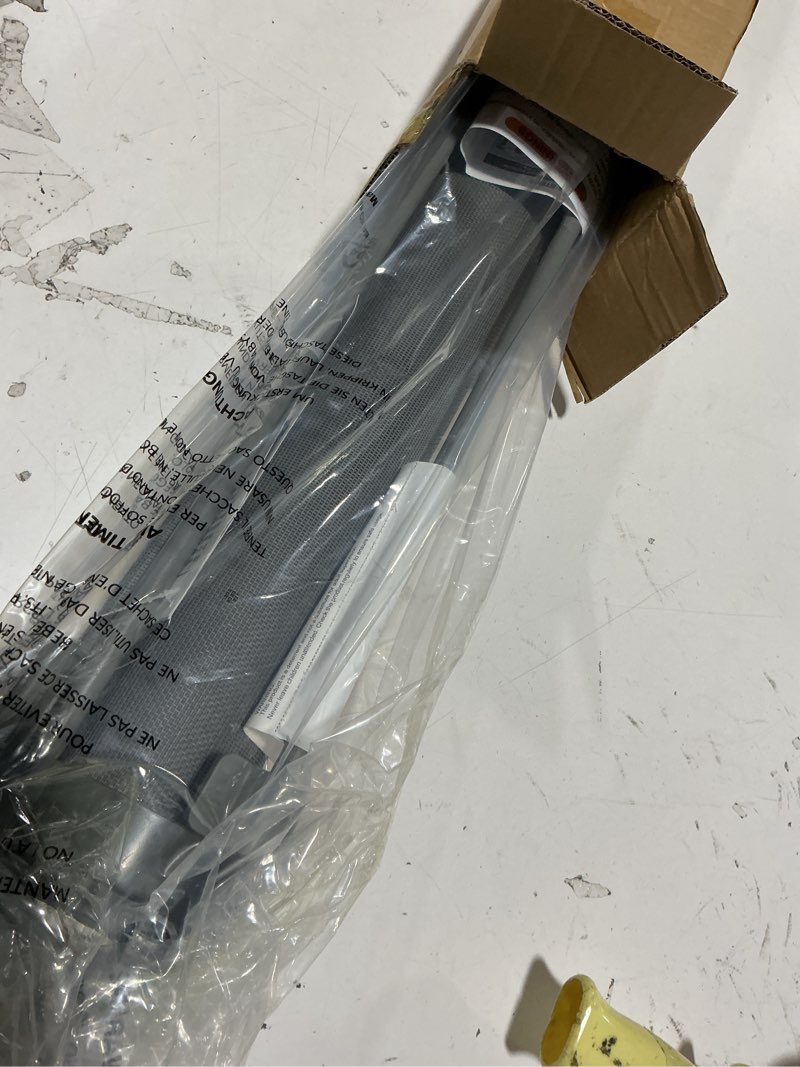 Condition photo showing New/Like New for miumoon 120 inch retractable baby gates 42 inch tall, retractable gate with reinforced strip design to prevent crawling through, 10 ft extra wide retractable dog gate for indoor/outdoor gray 42" tall x 120" wide
