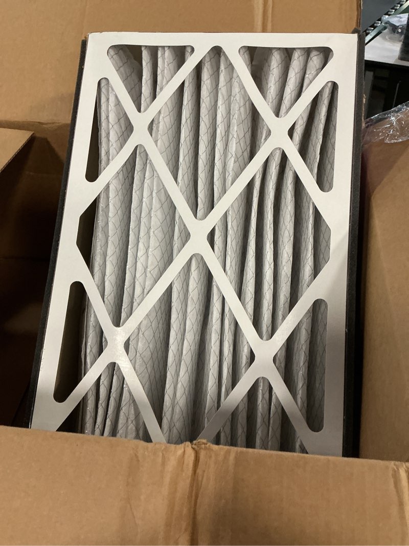 Condition photo showing As Is for filtrete 16x25x5 ac furnace air filter, mpr 1550, merv 12, fits honeywell & trion airbear, certified asthma & allergy friendly, electrostatic air filter, 1-pack (actual size 15.75 x 24.13 x 4.88) 4.9" x 24.1" x 15.6"
