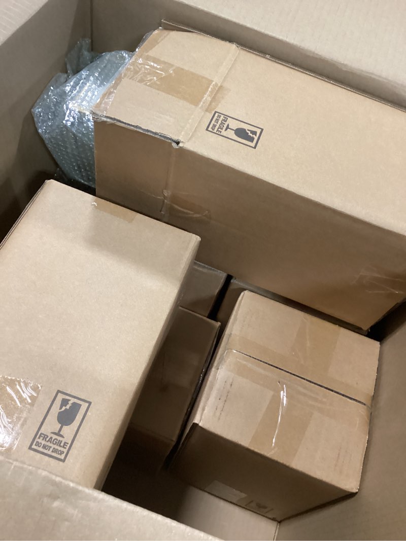 Condition photo showing Good Condition for Glass Hurricane Candle Holder Large - Hewory 18pcs Gold Rectangle Flower Holders Centerpiece for Table, Tall Floor Square Pillar Candle Lantern for Wedding, Anniversary, Party, Fireplace, Dining Room