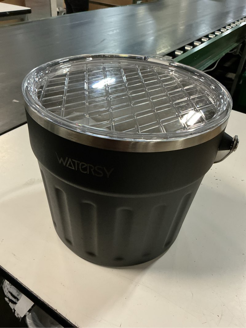 Condition photo showing Good Condition for watersy insulated ice bucket?8 quart / 7.6 l? with lid, scoop, ice tong?wall vacuum stainless steel, beige
