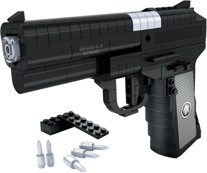 1:1QSZ92 Building Bricks Gun Toy,333 PCS Pistol Model Building Block Set Compatible with Lego,playset for Boys and Girls Ages 6+ (QSZ92)