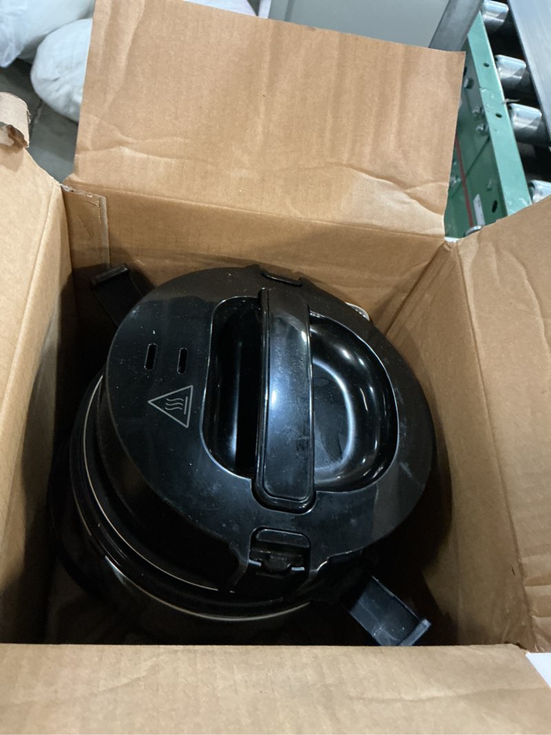 Condition photo showing As Is for Hamilton Beach Digital Programmable Rice Cooker & Food Steamer, with Slow Hard-Boiled Egg Functions, Egg/Steam Tray, Small & Compact, 6 Cups Cooked (3 Uncooked), Stainless Steel (37524) Stainless Steel 6 Cups Cooked (3 Uncooked)