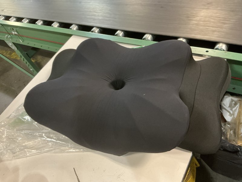 Condition photo showing As Is for donama cervical pillow for neck and shoulder,contour memory foam pillow,ergonomic neck support pillow for side back stomach sleepers with pillowcase-king size all black king size 27.56"lx16.54"wx5.51"h