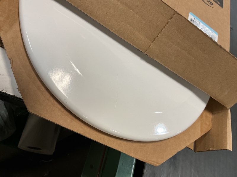 Condition photo showing As Is for bemis 500ec 390 toilet seat with easy clean & change hinges, 1 pack round, cotton white