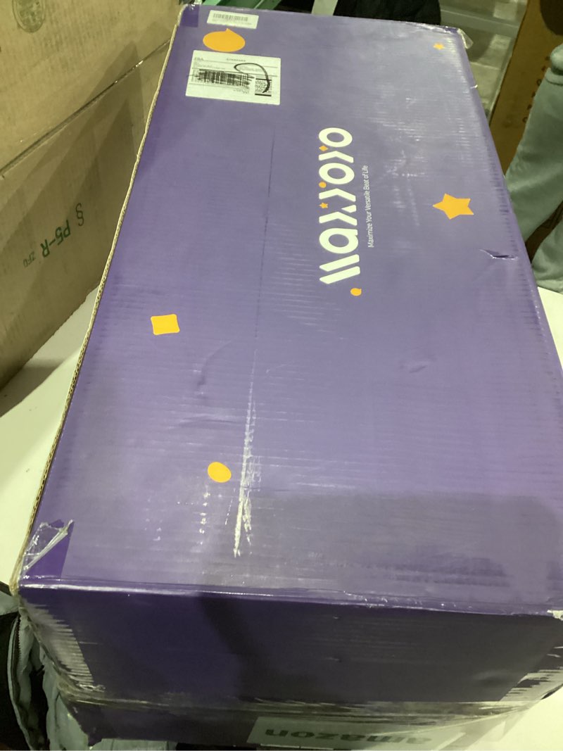 Condition photo showing New/Like New for MAXYOYO Tri-Fold Mattress, 6 Inch Tufted Folding Mattress with Chenille Fabric, Portable Queen Size Floor Guest Mat for Adults, Foldable Topper for Camping, Black Queen Black