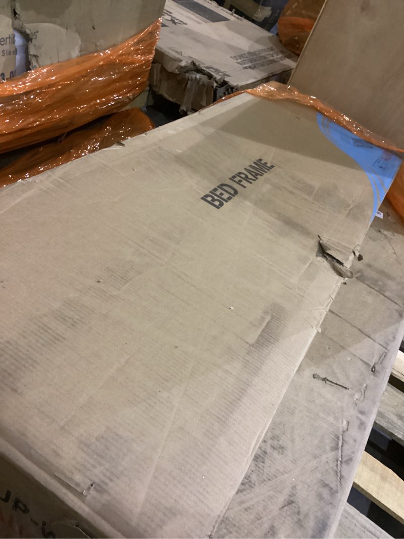 Condition photo showing As Is for VECELO Queen Size Bed Frame with 4 Storage Drawers, Adjustable Height Headboard, Heavy-Duty Platform Bedframe with Strong Wooden Slats, No Box Spring Needed, Pure White Pure White Queen Bed Frame With Drawers