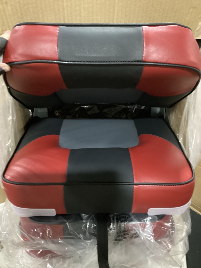 xgear deluxe low back boat seat, fold-down fishing boat seat (2 seats) (b-red/black/grey)