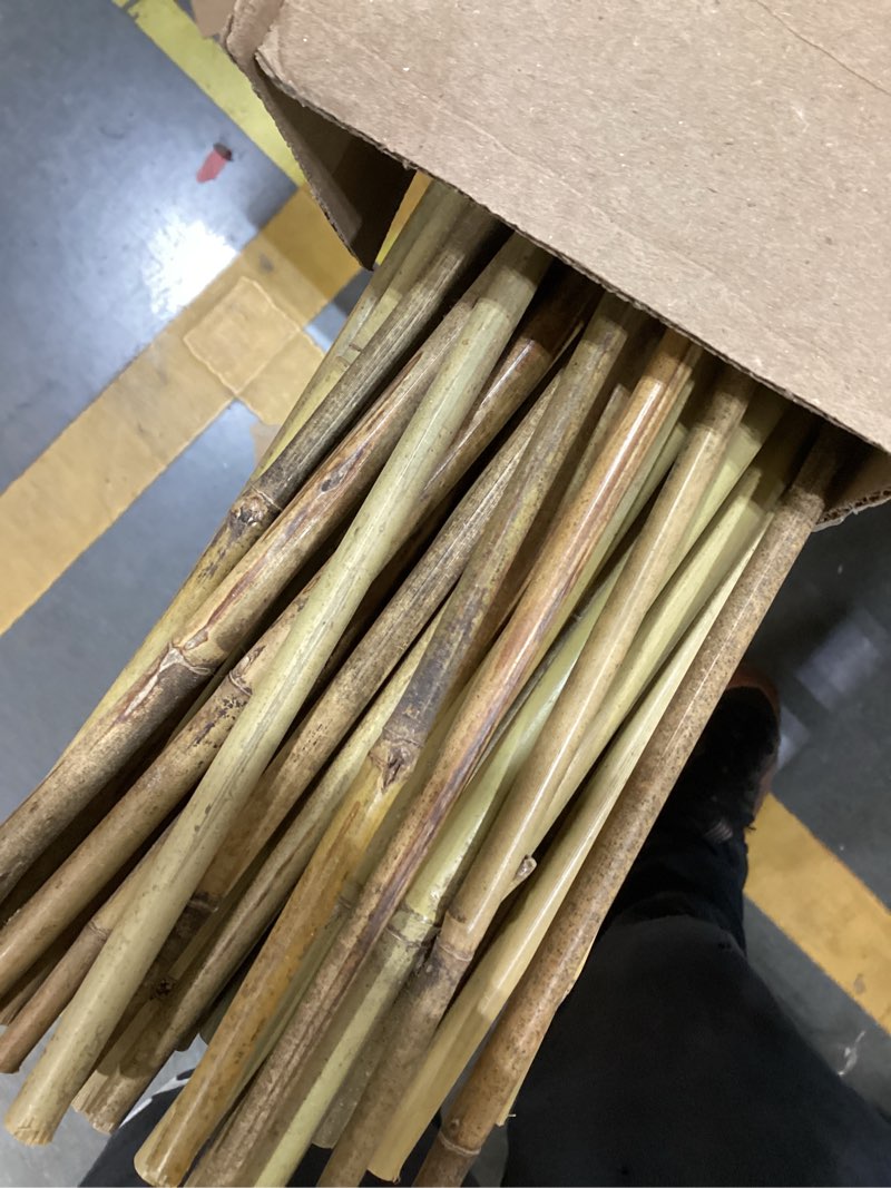Condition photo showing Good Condition for 60pcs bamboo stakes for plant 4 feet, garden bamboo plant stakes for plants support, bamboo sticks for climbing plants, tomatoes, sunflowers, beans, potted plants, trees 4ft-60 pcs