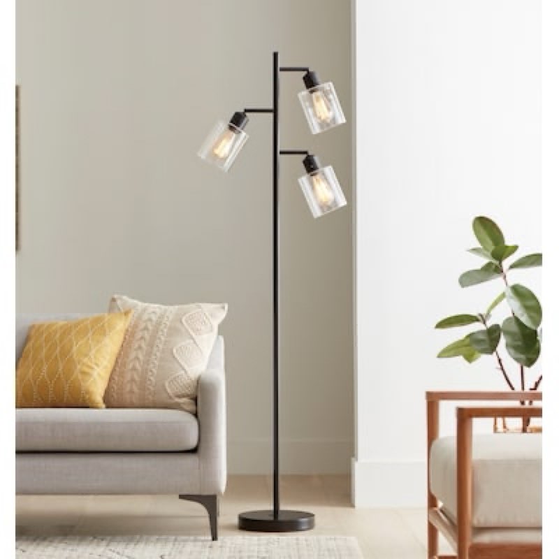 allen + roth 67-in black multi-head floor lamp with glass shade item #5758827 | model #jf6910 shop allen + roth