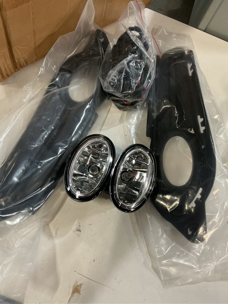 Condition photo showing Good Condition for 1 set car led fog light assembly halogen front bumper lamp harness wiring cover grille