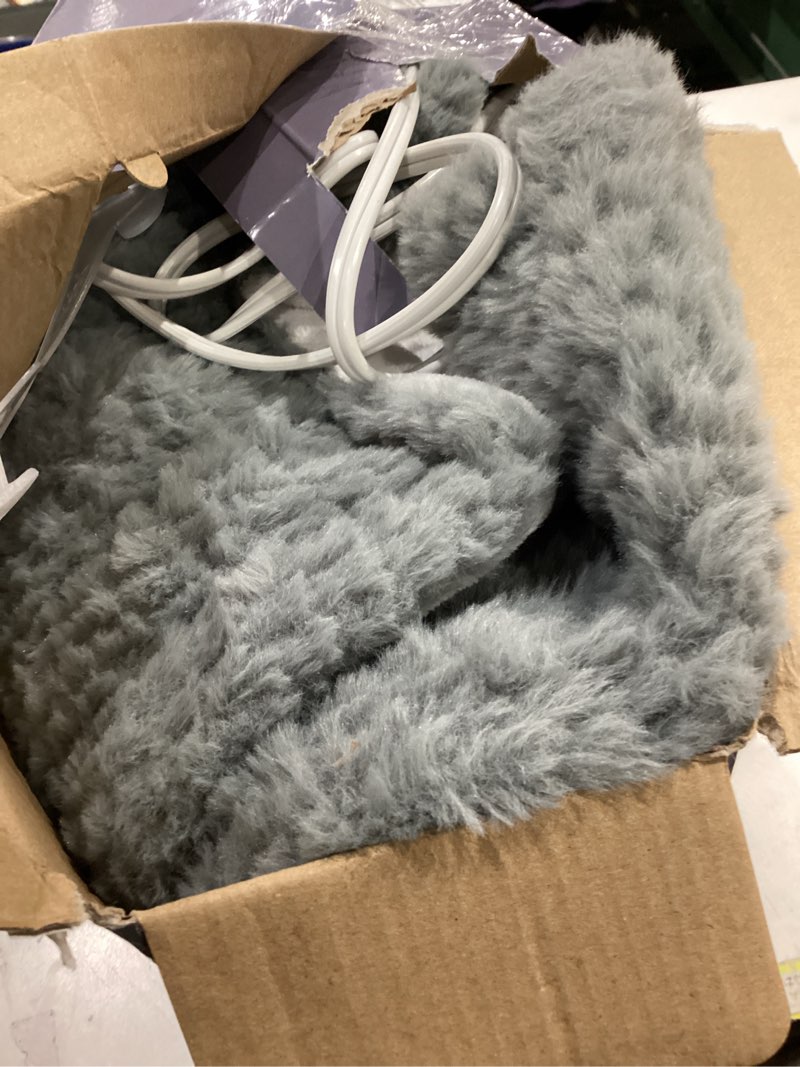 Condition photo showing Good Condition for Heated Blanket Electric Blanket,Cozy Faux Rabbit Fur & Soft Flannel Warm Heater Throw Blanket with 5 Fast Heating Levels &10Hours Auto-Off Over-Heat Protection?50" x 60" (Grey)