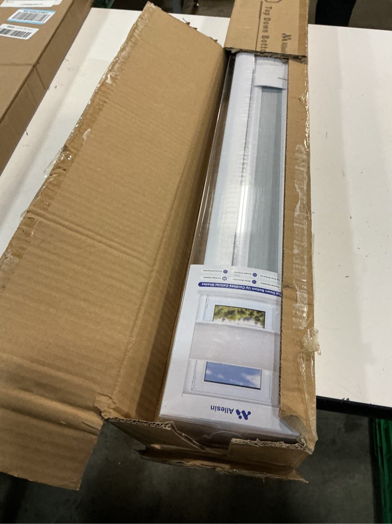 Condition photo showing Good Condition for Allesin Top Down Bottom Up Cellular Shades,Blackout Blinds Noise Reduction,Cordless Cellular Shades Room Darkening Honeycomb Blinds,Blackout (White,36"x64") White-blackout 36"W x 64"H