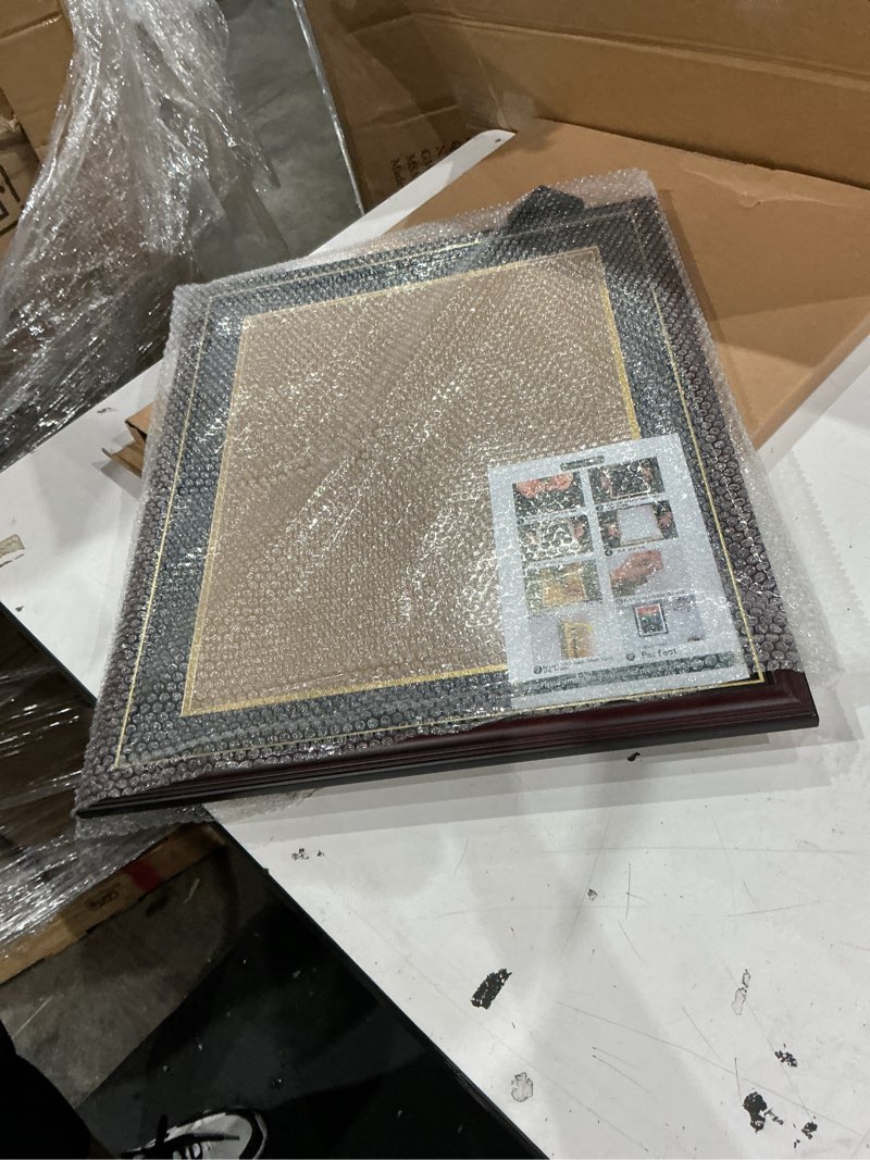 Condition photo showing As Is for certificate frame diploma display with mat document photo collection graduation gift ps reddish brown finish
