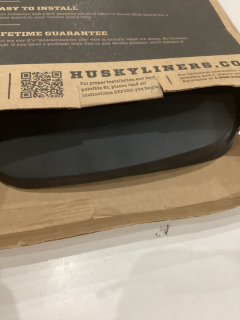 Condition photo showing As Is for Husky Liners - Front Mud Guards | 2017-2022 Ford F-250/F-350 Super Duty w/OEM Fender Flares, Front Set - Black, 2 Pc | 58471 WITH Fender Flares (not Tremor) Custom Front Mud Guards