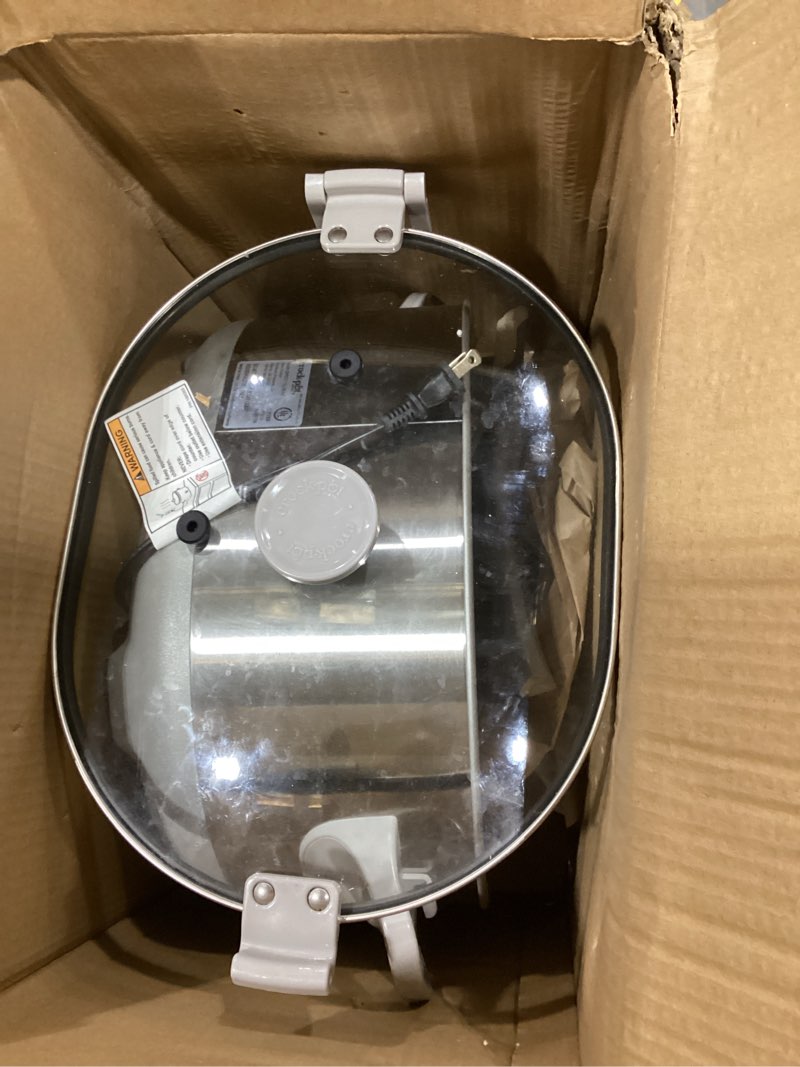 Condition photo showing As Is for crock-pot 7-quart cook & carry slow cooker with sous vide function, family-sized slow cooker warms up to 30 hours, modern digital display, travel-proof locking lid & removable temperature probe