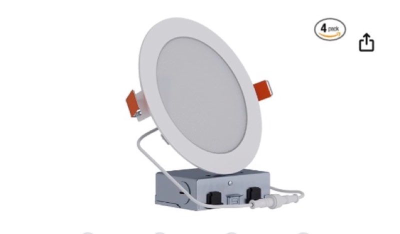 utilitech white 6-in 650 -lumens switchable white round dimmable led canless wet rated recessed downlight