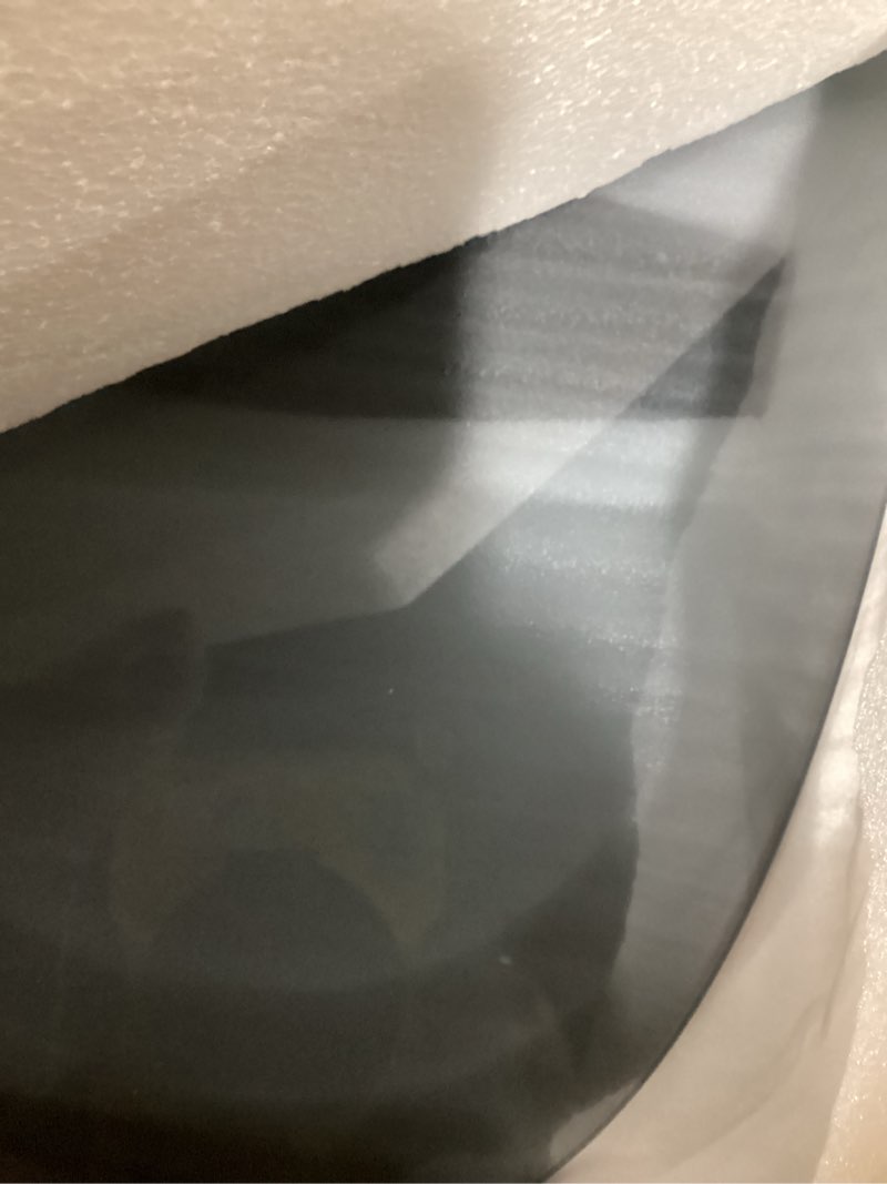 Condition photo showing Good Condition for modern glass coffee table for living room, mid century coffee table, small coffee table, suitable for bedroom living room reception office tables (black/grey, medium) black/grey medium 35.8 * 25.5 * 16in