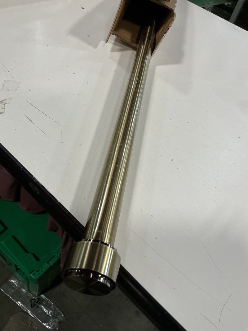 Condition photo showing Good Condition for Antique Bronze Curtain Rods for Windows 16 to 28", 1-Inch Curtain Rods with Aluminum Brackets and End Cap Finials, Adjustable Drapery Rods for Sliding Glass Door/Bedroom/Kitchen/Living Room Etc. Antique Bronze 16-28"