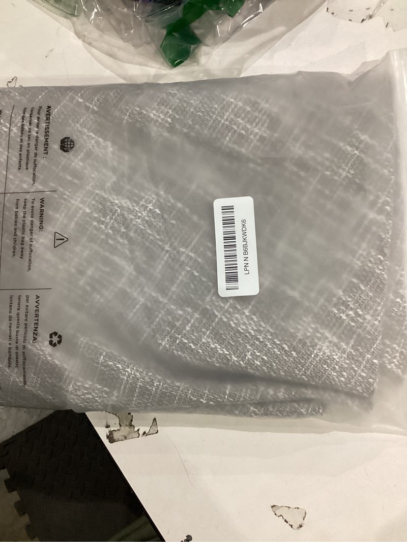 Condition photo showing Good Condition for heavy weight round tablecloth, decorative solid color table cover, cotton linen table cloth for kitchen dining home tabletop decoration, grey, 48" (recommended for table sizes up to 32 inches) grey 48" (round)