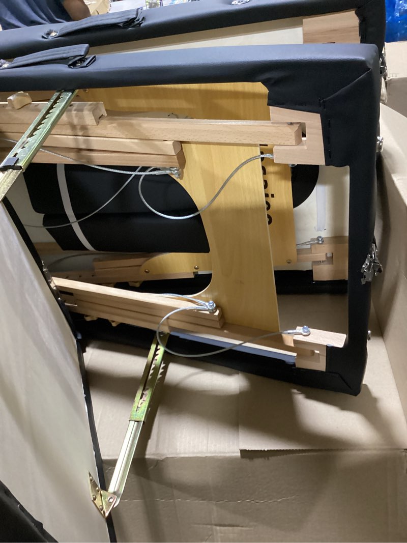 Condition photo showing Good Condition for professional massage table portable massage bed for spa salon tattoo esthetician lash reiki, adjustable height 84" long 500 lbs load capacity, black (2-section)