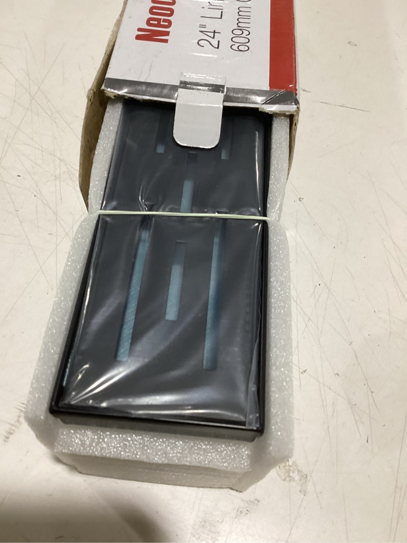 Condition photo showing Good Condition for neodrain 24 in matte black linear shower drain, rectangular linear drain for shower with brick pattern grate, 304 stainless steel bathroom floor drain matte black 24 in