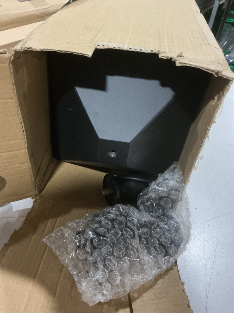 Condition photo showing As Is for perfnique decorative lanterns for indoor & outdoor, set of 3 black metal lanterns (22" & 19" & 17") with led timer flameless candles, farmhouse modern decor for front porch, patio, garden, mantle black 22" & 19" & 17"