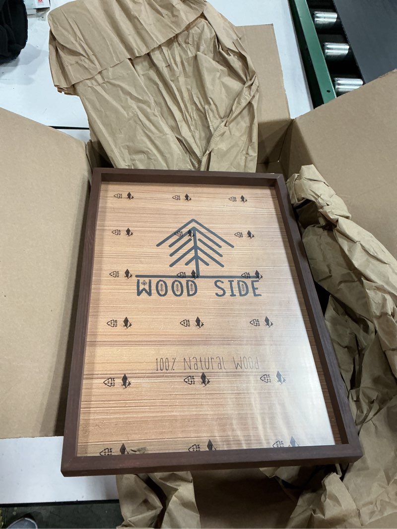 Condition photo showing Good Condition for Brown Wooden Picture Frames 5x7 Set of 2-100% Eco Natural Rustic Solid Wood Thick Borders, Wall Mount and Tabletop Display Brown 5x7