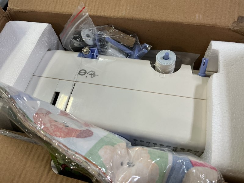 Condition photo showing Good Condition for Sewing Machine for Beginners with 20 Pcs Fabric and 32 Pcs Sewing Threads Kit,Portable Sewing Machine with 12 Built-in Stitches,2 Speed(High-Low Speeds) Blue