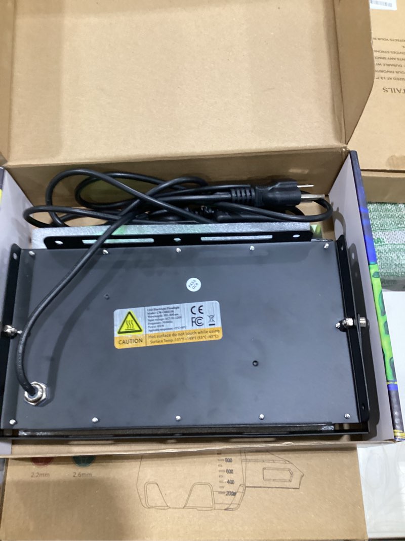 Condition photo showing As Is for glostars 100w led uv black light, powerful uv spotlight, ip66, 395nm lamp for christmas, halloween glow party (2 packs) 100w-2p