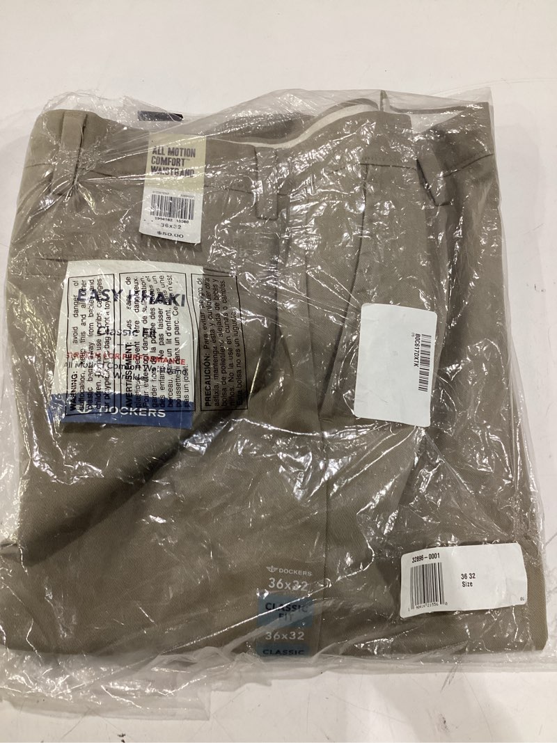 Condition photo showing New/Like New for dockers men's classic fit easy khaki pants (regular and big & tall) standard 36wx32l cloud (stretch)