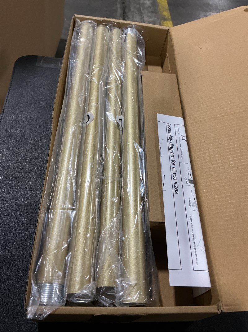 Condition photo showing New/Like New for Heavy Duty Curtain Rods for Windows 66 to 120 Inch, 1 Inch Adjustable Gold Curtain Rod with Easy Installation and Modern Design,Wall Mount (A1,Gold,30-120") 30"-120" Gold