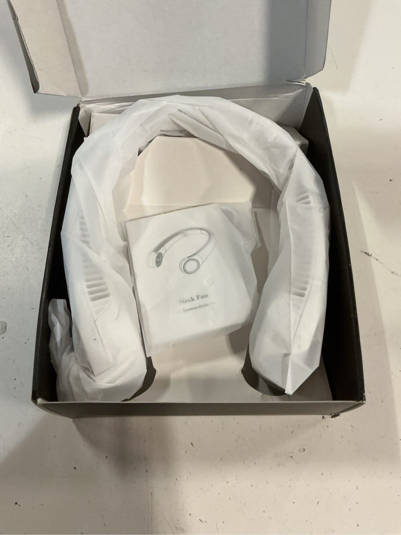 Condition photo showing Good Condition for civpower neck fan: portable personal neck cooling rechargeable bladeless fan - hands free 3 speed 4000 mah battery usb operated wearable headphone design - gift for men women outdoor (white)