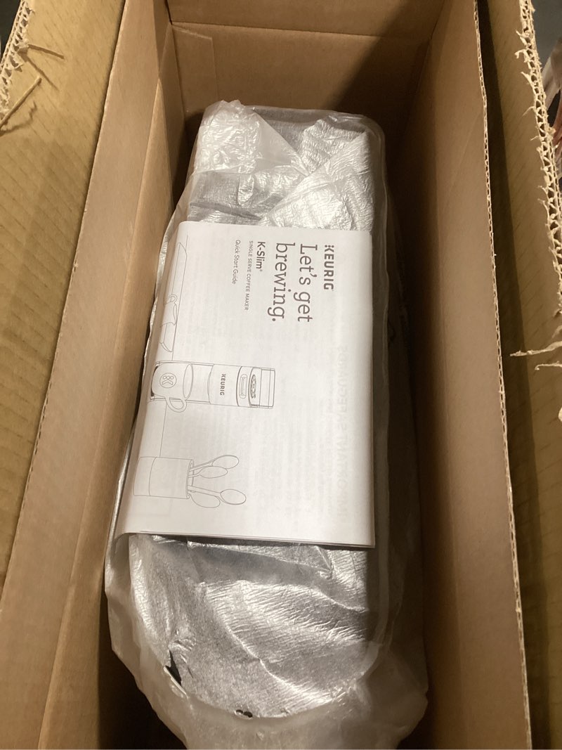 Condition photo showing New/Like New for Keurig K-Slim Single Serve K-Cup Pod Coffee Maker, Multistream Technology, 3 Brew Sizes, Slim and Sleek Design, 46oz Removable Reservoir, Black