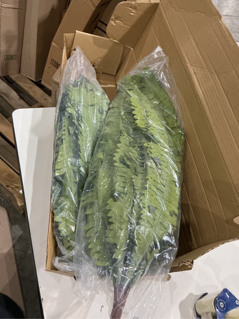 Condition photo showing Good Condition for 50" fake ferns artificial plants large, 98 fronds 2 artificial ferns for outdoors and indoors, suitable for planter garden porch office decor dark green-2p 98 fronds