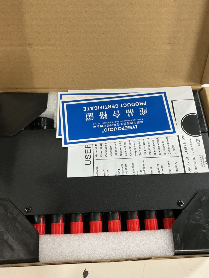 Condition photo showing New/Like New for amplifier speaker switch selector,4 input 2 output or 2 in 4 out 300w per channel power amplifier speaker select switcher