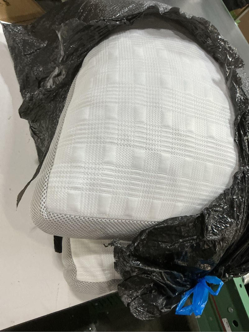 Condition photo showing As Is for QUTOOL Double Sided Cooling Pillow for Hot Sleepers, Shredded Memory Foam Pillows King Size Set of 2, Adjustable Soft & Firm Gel Bed Pillow for Side, Back, Stomach Sleepers Icy Blue King(2 Pack)-20'*36'