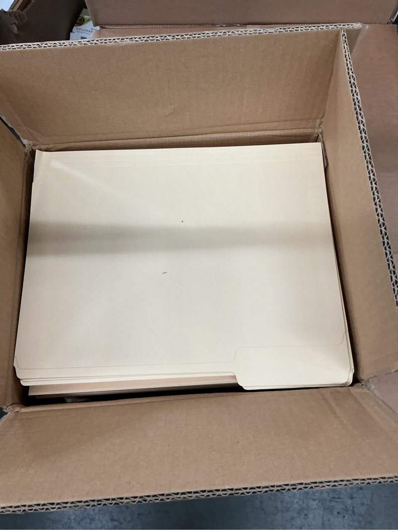 Condition photo showing New/Like New for office depot brand file folders, 1/3 cut, letter size, manila, pack of 250