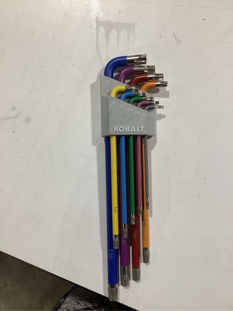 Condition photo showing Good Condition for kobalt diamond tip assorted torx (star) 9 -pieces hex key set