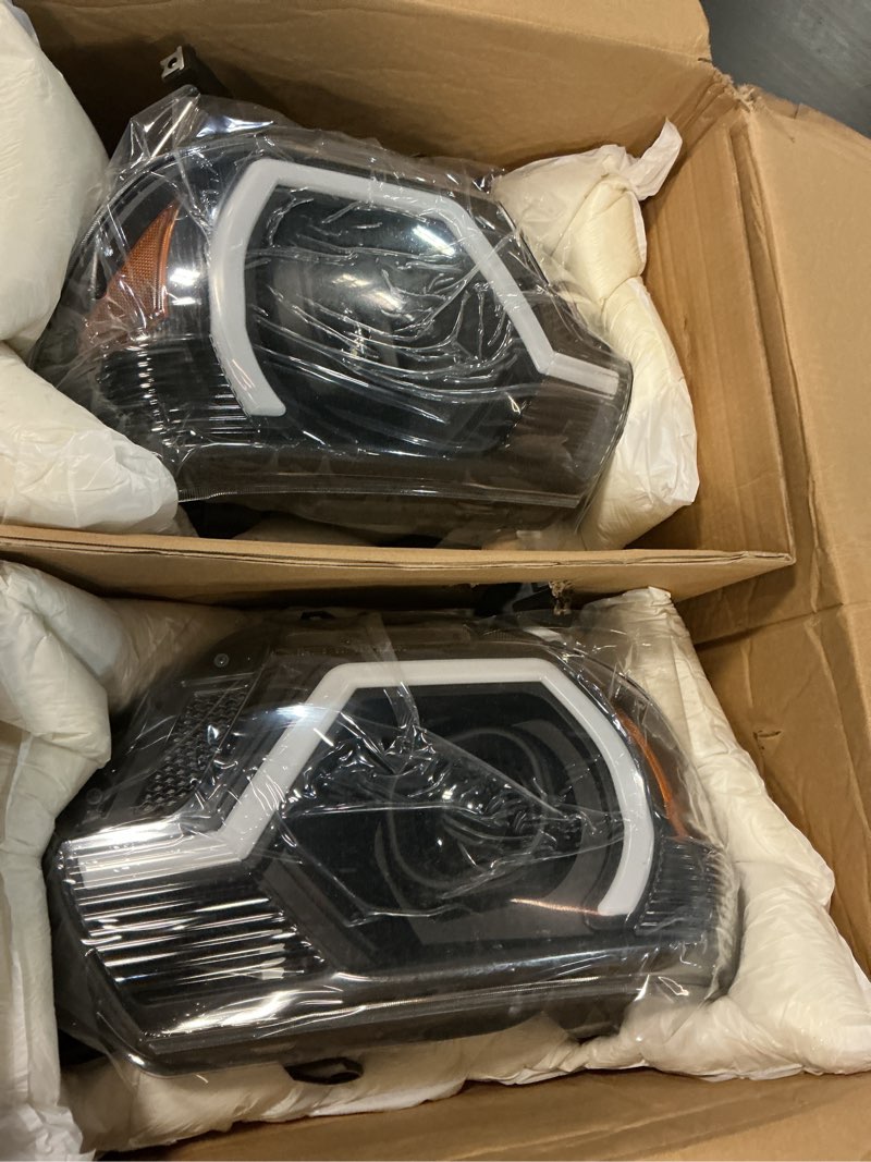 Condition photo showing New/Like New for acanii - for 2012-2015 toyota tacoma pickup truck upgrade style black led tube projector headlights headlamps left+right