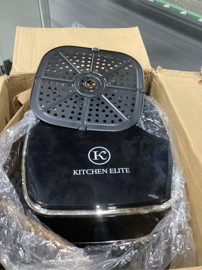 Condition photo showing As Is for USED NOT TESTED Air Fryer Oven 5.28 Qt, 6-in-1 Digital Display Compact Cooker?Space-saving, Nonstick and Dishwasher Safe Basket, Stainless Steel