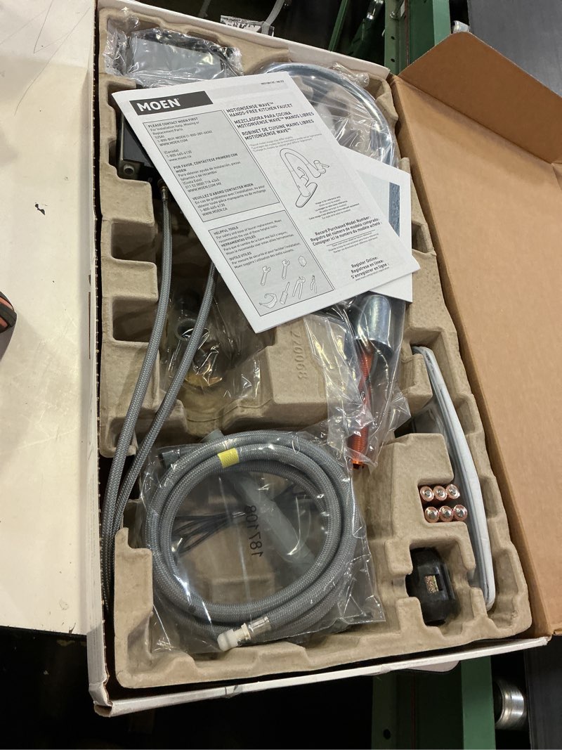 Condition photo showing Good Condition for moen adler chrome motionsense wave sensor touchless one handle pulldown kitchen faucet featuring power clean, 87233ewc chrome wave