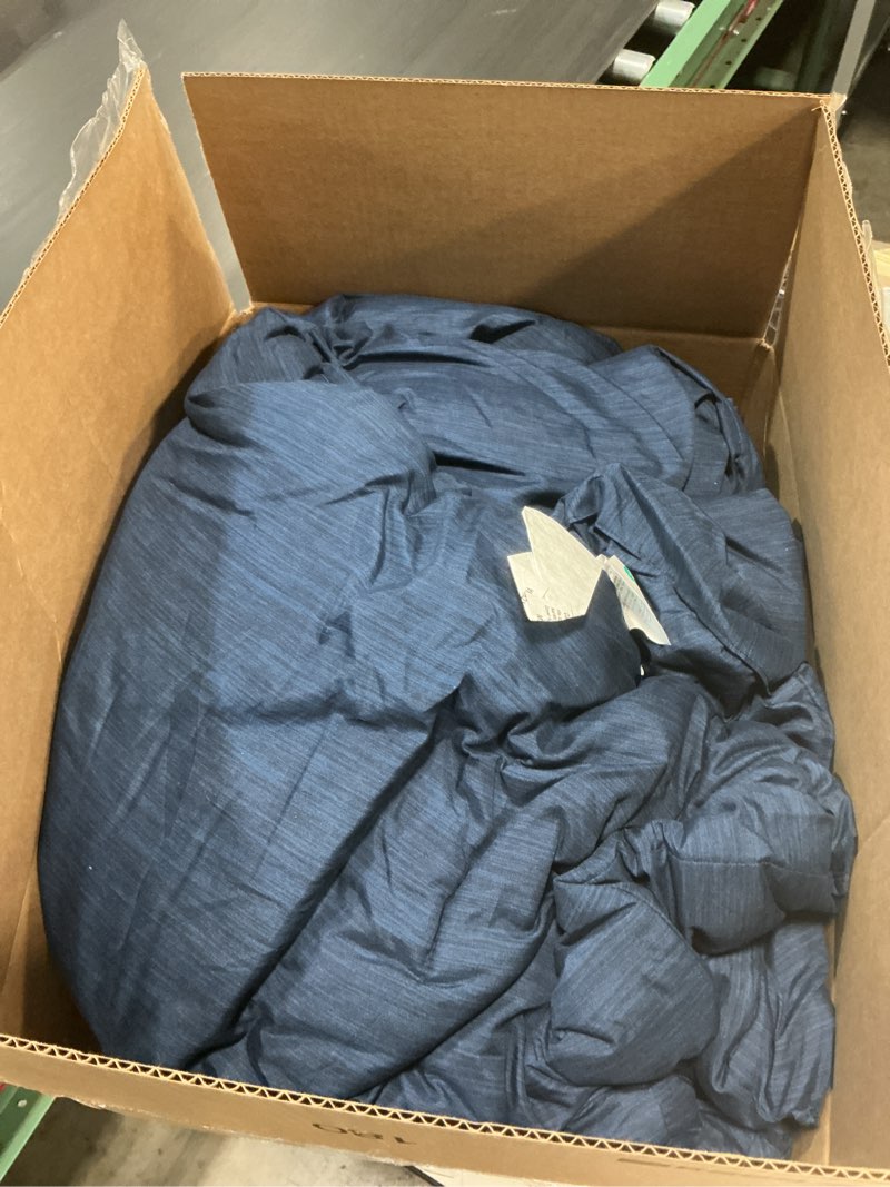 Condition photo showing New/Like New for bedsure navy blue queen comforter set -soft bedding for all seasons, cationic dyed bed set, 3 pieces, 1 queen size comforter (90"x90") and 2 pillow shams (20"x26"+2") queen 22 - navy