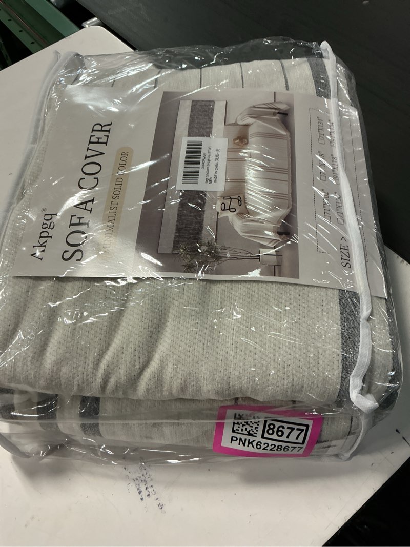 Condition photo showing New/Like New for boho non slip covers sofa covers for 3 cushion chenille dog pet couch protector washable anti-slip sectional couch cover tassels l shaped sofa cover light gray 91"*134"