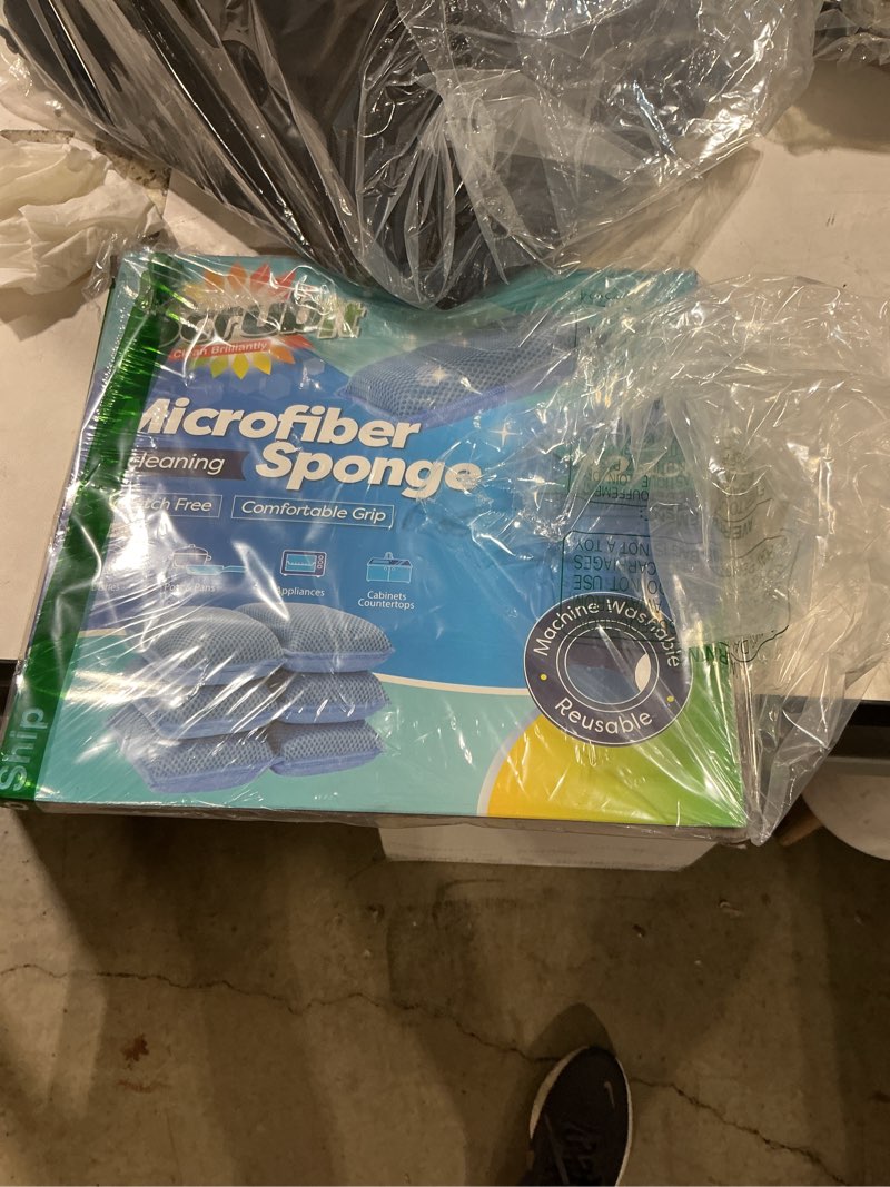 Condition photo showing New/Like New for scrubit reusable sponges for dishes - 12 pack microfiber sponges kitchen dish scrubber, machine washable & non-scratch scrubbers (blue)