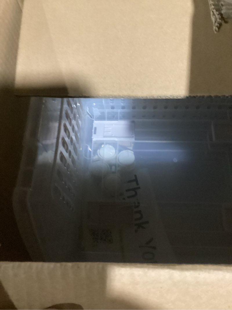 Condition photo showing New/Like New for tidyfriend large stackable storage bins for closet organizers and storage with wheels 8 pack, closet organization for kids room and home organization (clear) 8 pack (large) clear