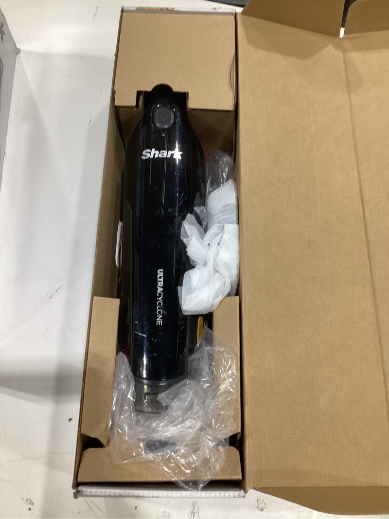 Condition photo showing As Is for shark ultracyclone™ pet pro plus cordless hand vacuum, powerful suction, handheld vacuum for car & home, pet power brush, crevice tool, scrubbing brush, xl dust cup, black, ch951 ultracyclone pet pro plus - black